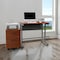 Linea Italia Computer Desk for Small Spaces, 36 inW x 24 inD x 30 inH, Gray/Cherry ZUC139 - alternate 8